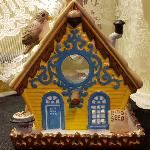 Vtg Partylite Birdhouse Tealite Holder Bird/Worms